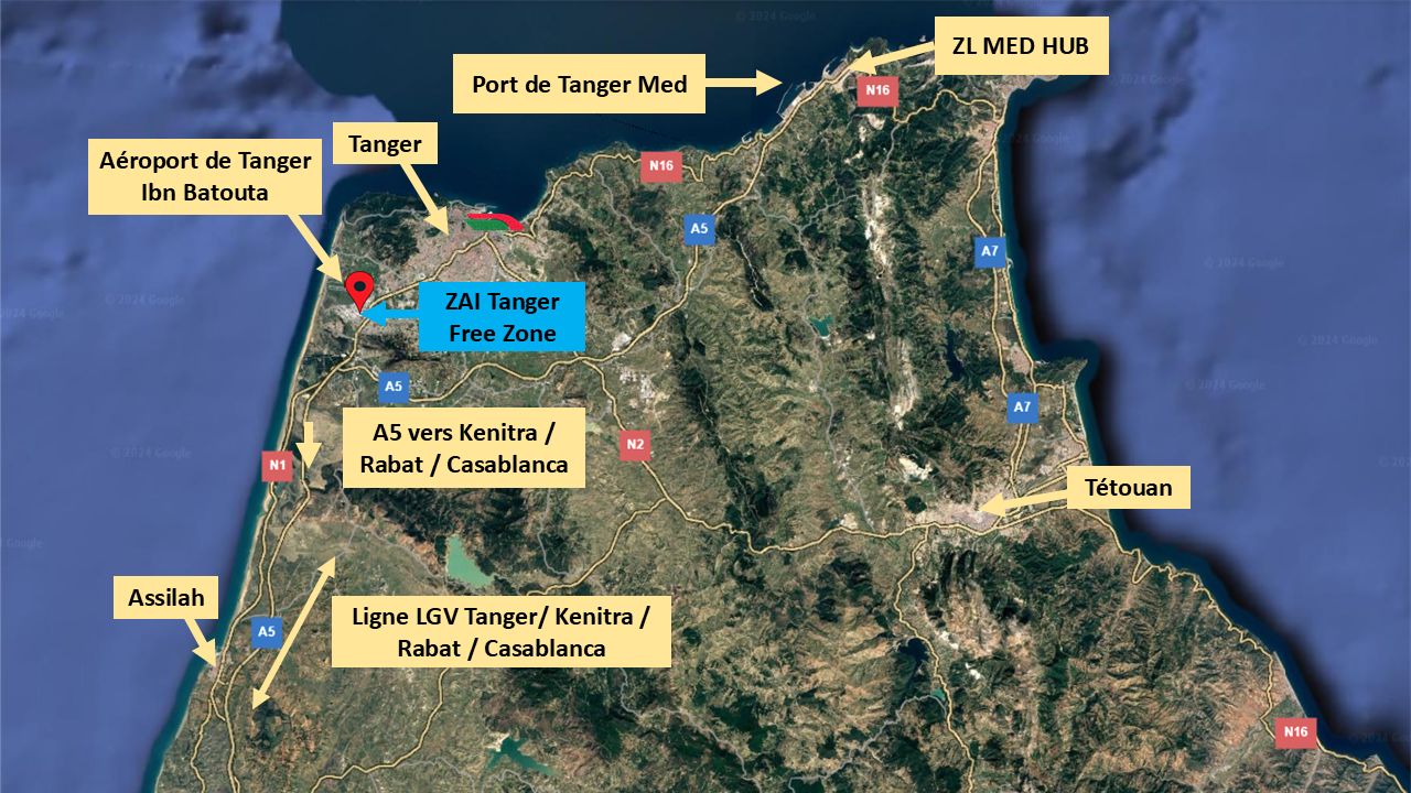 Tanger Free Zone — zone d'activités industrielles au Nord du Maroc, plateforme logistique et industrielle